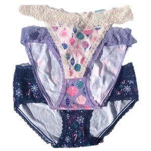 SO Holiday Intimates Bikini, Thong, Boy Brief Size L Set of 3 NWT